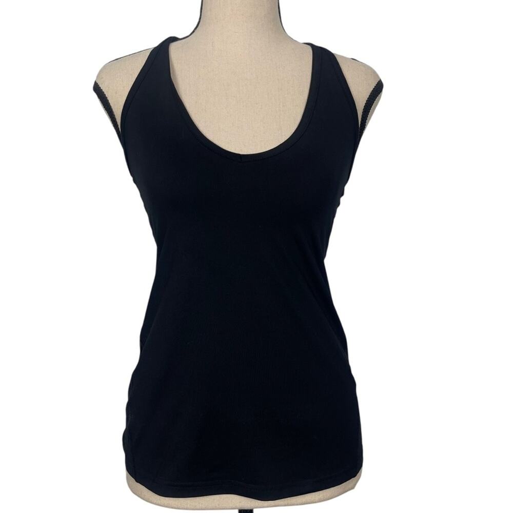 Lululemon Tank Top Mesh Back Racerback Black Size 6